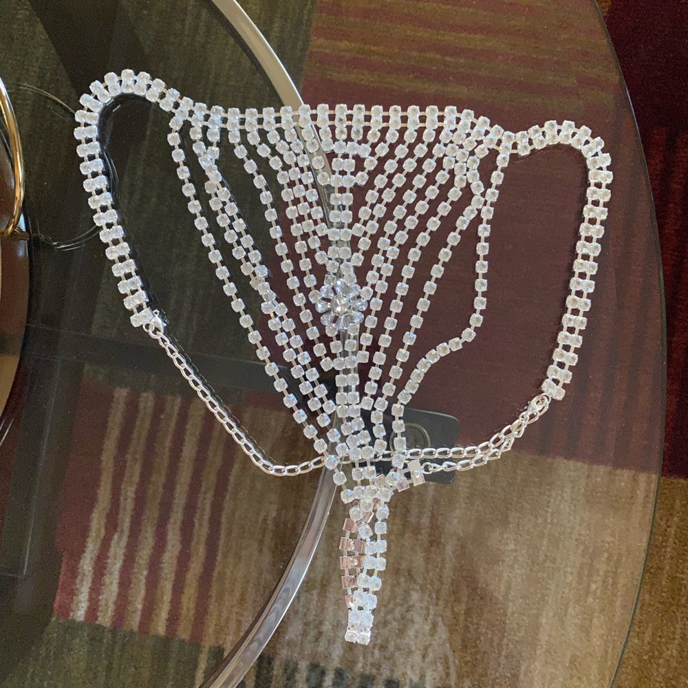 FREDERICKS OF HOLLYWOOD VINTAGE RHINESTONE LINGERIE. UNDERWEAR AND BRA! - Picture 2 of 11